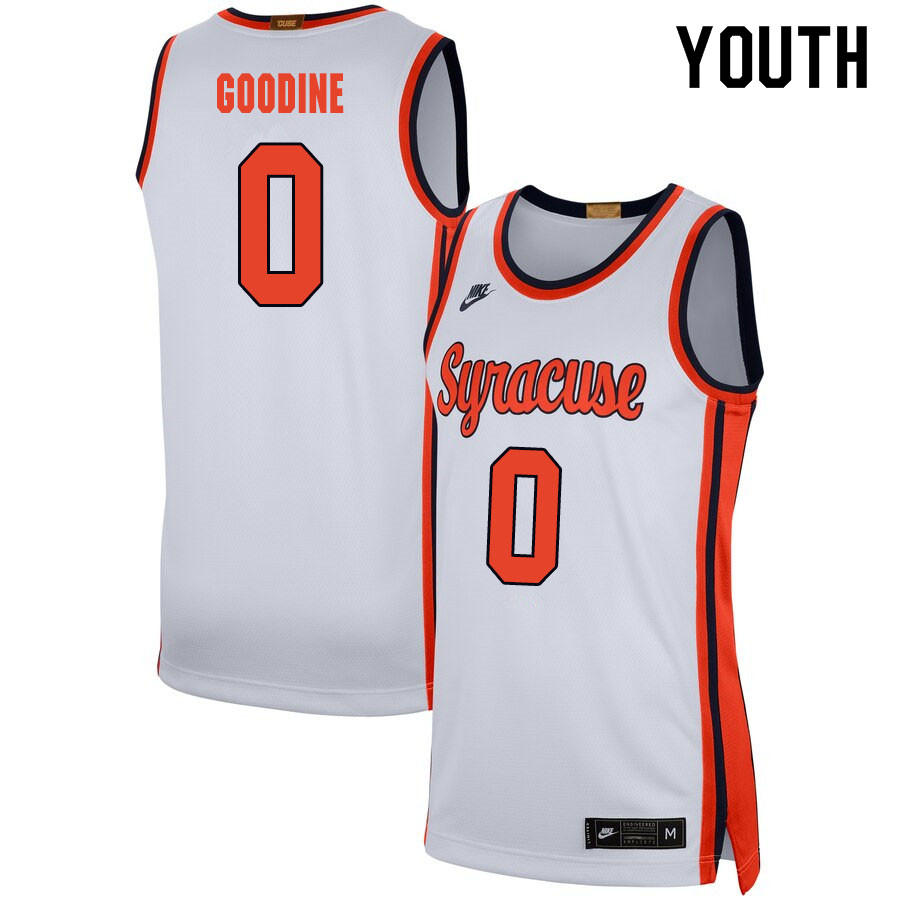 2020 Youth #0 Brycen Goodine Syracuse Orange College Basketball Jerseys Sale-White